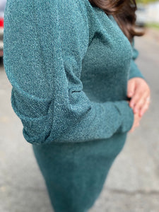 Sweater Dress with Puffed Sleeve