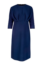 Load image into Gallery viewer, Dolman Sleeve Dress with Pleated Front and Straight Skirt
