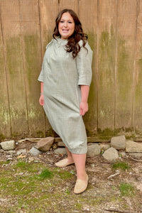 Draped Cocoon Dress with Bow