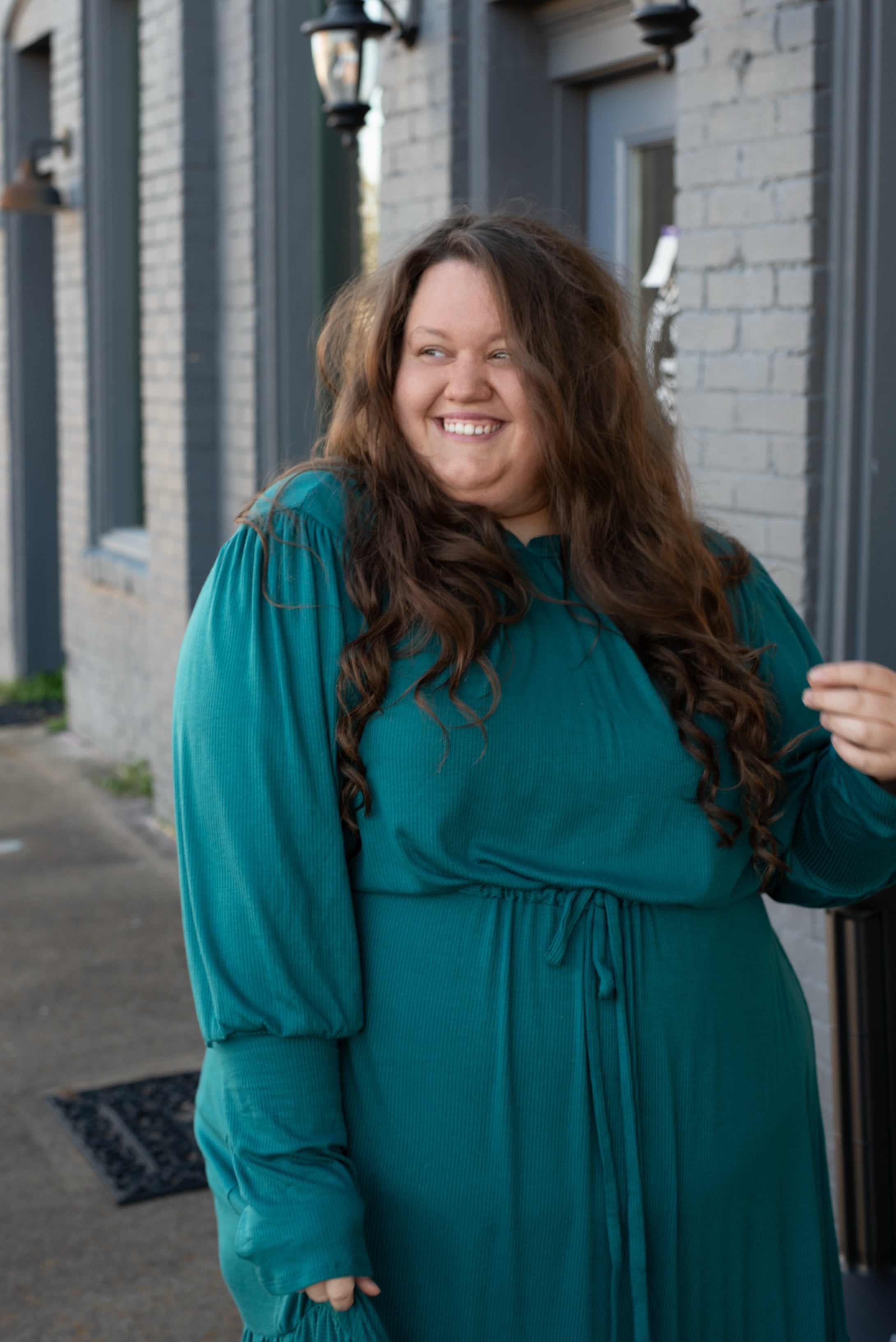 Maxi Dress with Drawstring Waist and Ruffled Hem