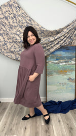 Load image into Gallery viewer, Gathered Dress with Slight Hi-Lo Hem and Pockets
