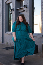 Load image into Gallery viewer, Maxi Dress with Drawstring Waist and Ruffled Hem
