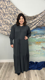 Load image into Gallery viewer, Maxi Dress with Drawstring Waist and Ruffled Hem
