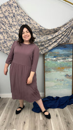 Load image into Gallery viewer, Gathered Dress with Slight Hi-Lo Hem and Pockets
