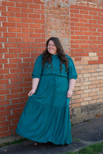 Load image into Gallery viewer, Maxi Dress with Drawstring Waist and Ruffled Hem
