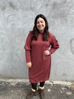 Load image into Gallery viewer, Sweater Dress with Puffed Sleeve

