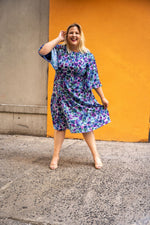 Load image into Gallery viewer, Soft Flared Dress with Gathered Neckline and Voluminous Sleeves
