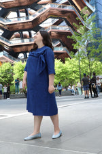 Load image into Gallery viewer, Shift Dress with Sculptural Bow
