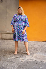 Load image into Gallery viewer, Soft Flared Dress with Gathered Neckline and Voluminous Sleeves

