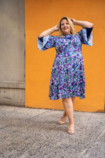 Load image into Gallery viewer, Soft Flared Dress with Gathered Neckline and Voluminous Sleeves
