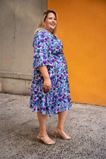 Load image into Gallery viewer, Soft Flared Dress with Gathered Neckline and Voluminous Sleeves
