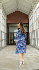 Load image into Gallery viewer, Soft Flared Dress with Gathered Neckline and Voluminous Sleeves
