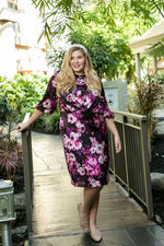 Load image into Gallery viewer, The Blossom Dress (Purple Floral Print)
