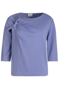Cotton Draped Top with Bow