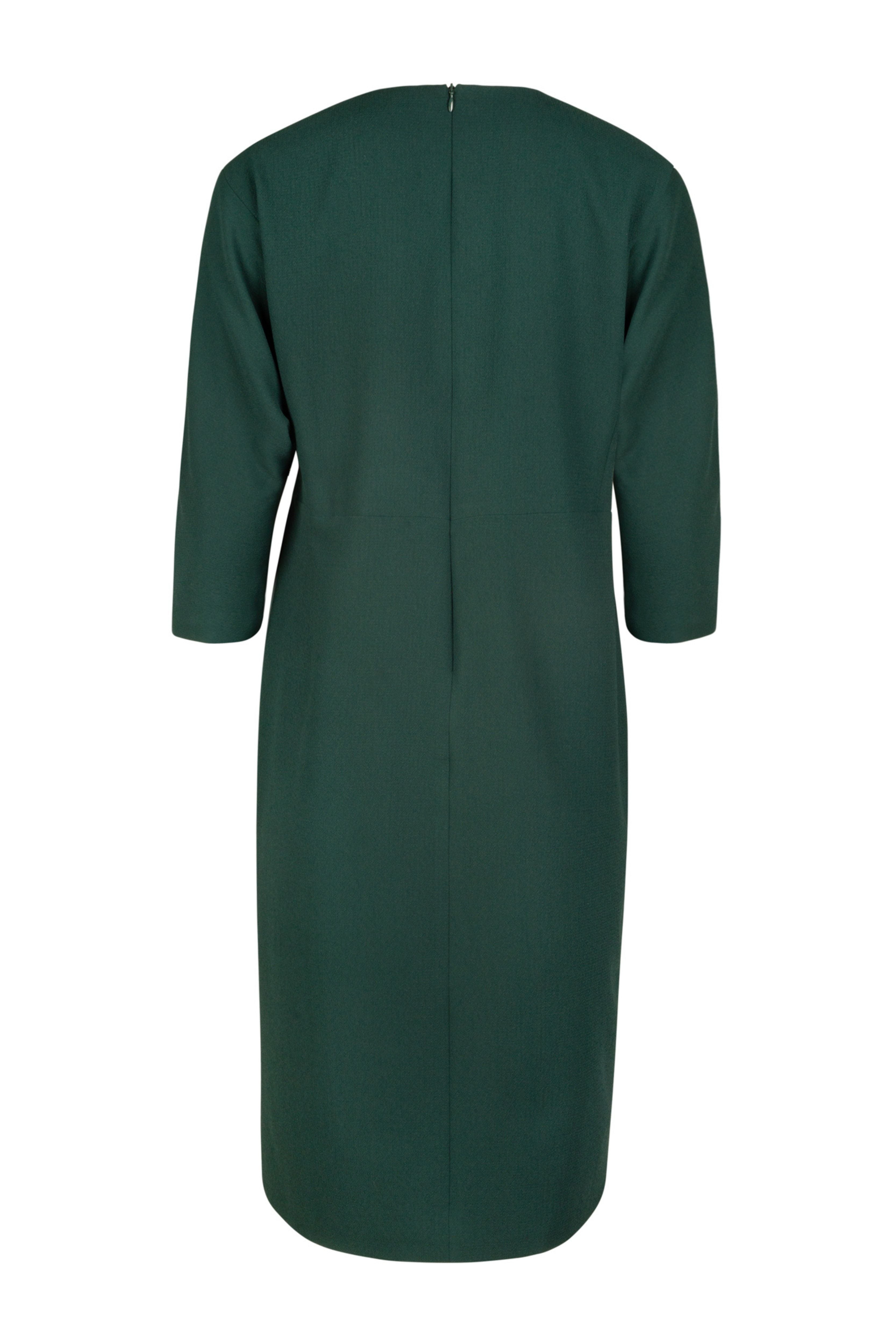 Dolman Sleeve Dress with Pleated Front and Straight Skirt