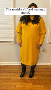 The Snuggle Dress (Mustard)