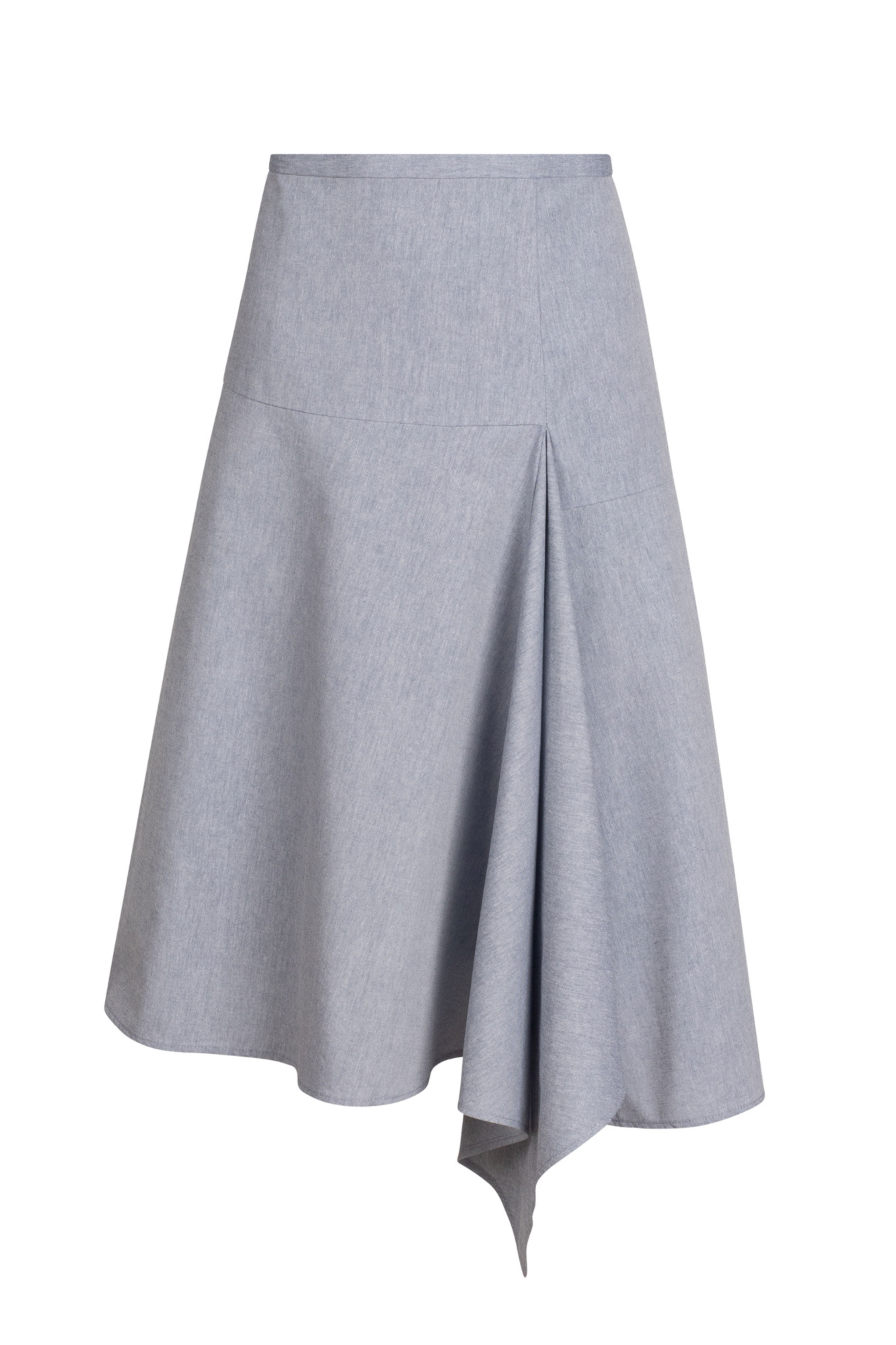 Asymmetrical Paneled Drape Skirt